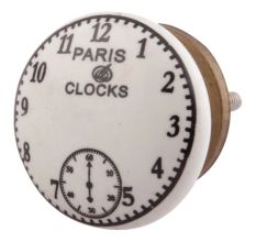 Paris Clocks Numerals Flat Ceramic Cabinet Knob Online